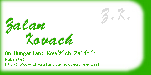 zalan kovach business card